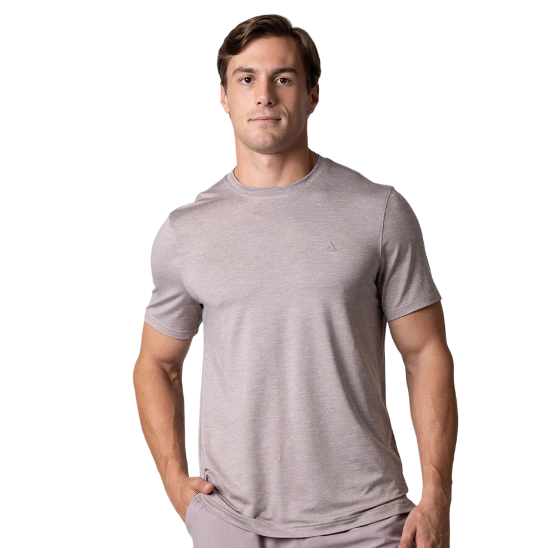 Áo phông pickleball nam ngắn tay Joola màu Dusty Mauve Heather chính hãng