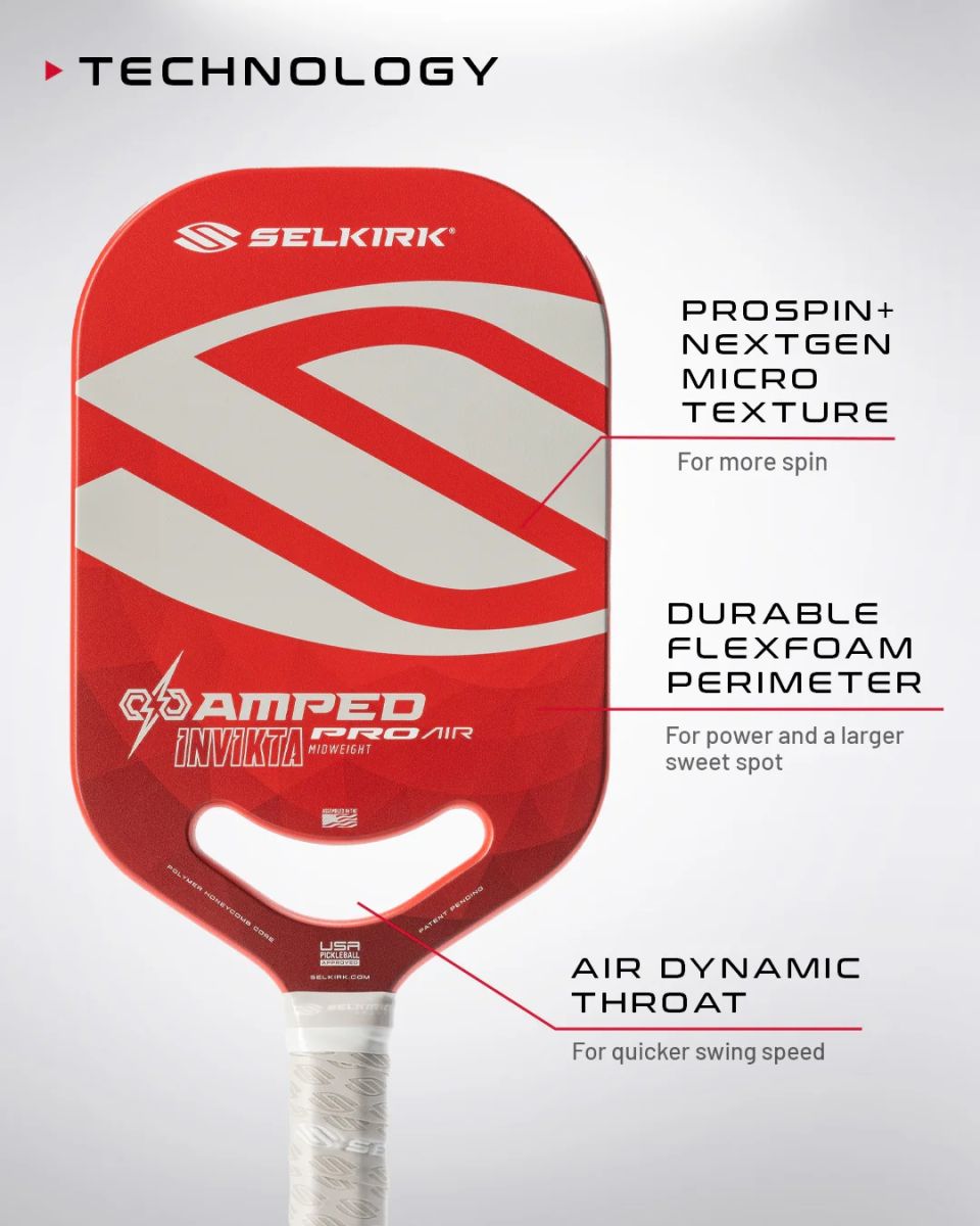 Vợt Pickleball AMPED Pro Air Invikta Red
