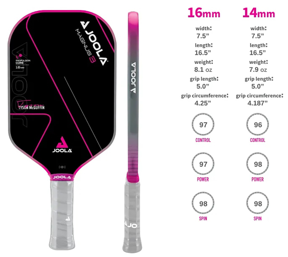 Vợt Pickleball Joola Tyson McGuffin Magnus 3 16mm