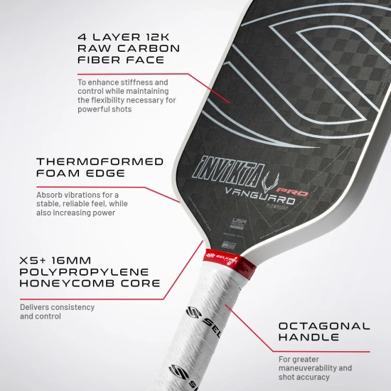 Vợt Pickleball Vanguard Pro Invikta 16mm